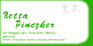 netta pinczker business card